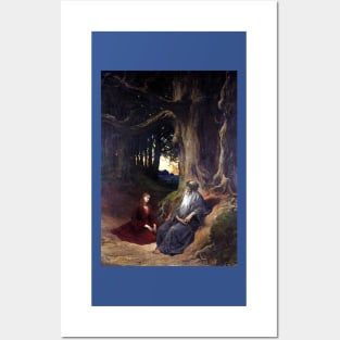 Merlin and Viviene Resting in the Forest - Gustave Dore Posters and Art